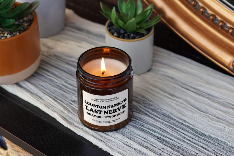 Custom Last Nerve Scented Soy Candle, Custom Name Candle, Funny Gift, Personalized Candle Gift, Funny Candle, image 3