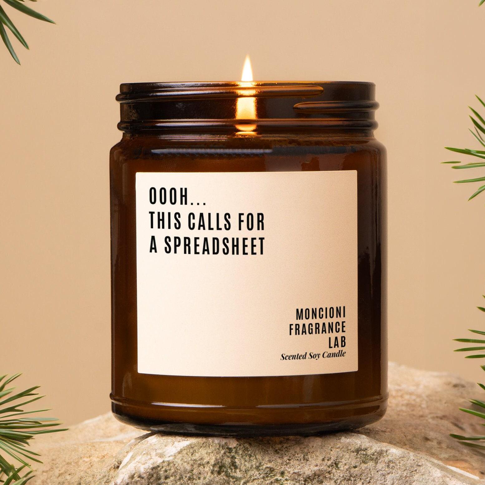 Oooh... This Calls for a Spreadsheet, Funny Gift Candle, Perfect for Office, Coworkers, and Data Lovers, Office Gift, Boss Corporate Gift