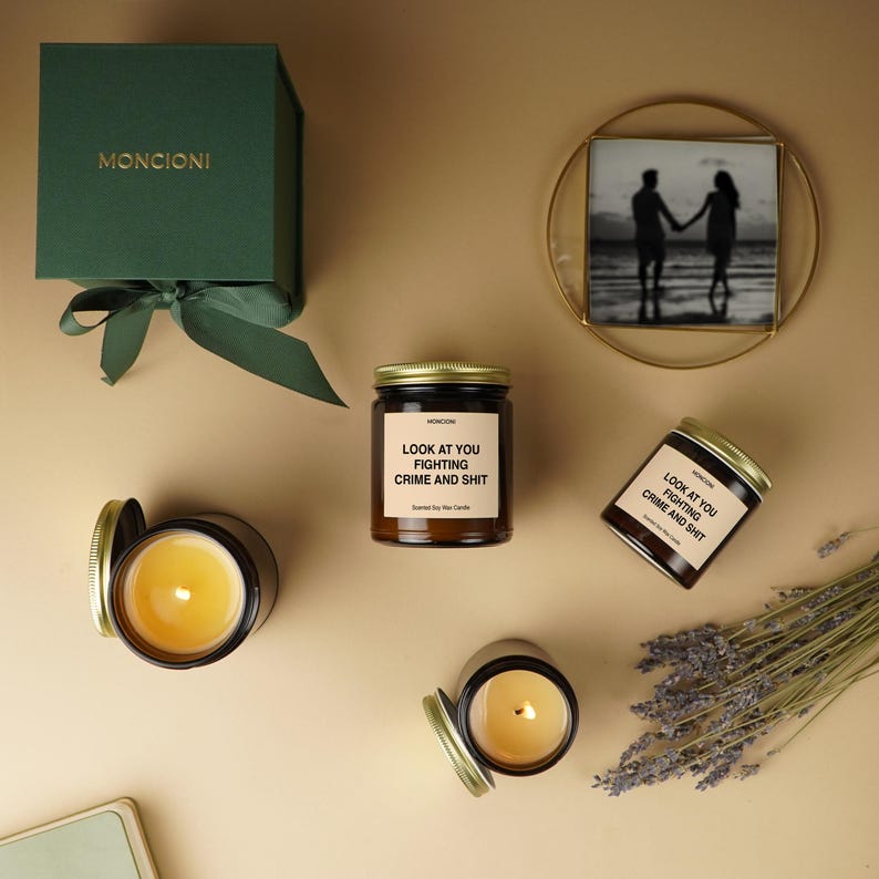 Look At You Fighting A Crime And Shit Scented Soy Candle, Funny Police Officer Gift, Detective Candle, Law Enforcement Gift, Funny Candle image 2