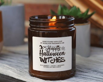 Halloween Decor Gift, Happy Halloween Witches Scented Soy Candle, Halloween Decorations, Halloween home decor, Gift for her, Gift for mom