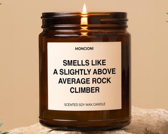Rock Climbing Enthusiasm Candle, Handcrafted Climber's Gift, Humorous Recognition for Belay Buddies, Adventure Sport Celebration