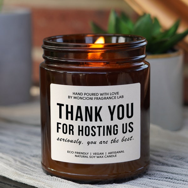 Thank You For Hosting Us Scented Soy Candle, Thanksgiving Gift For Host, Friends, Family, Turkey Day Gift, Personalized Gift