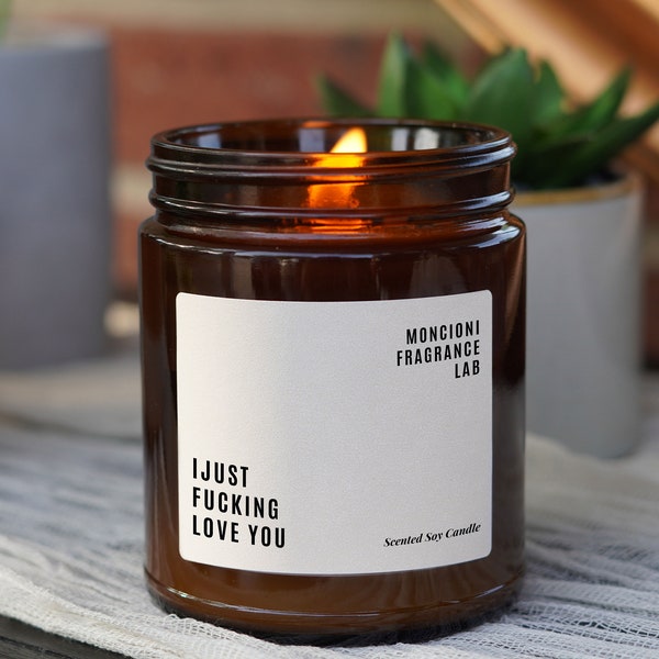 I Just Fucking Love You Scented Soy Candle, Best Friend Gift, Present for BFF, Girlfriend, Boyfriend