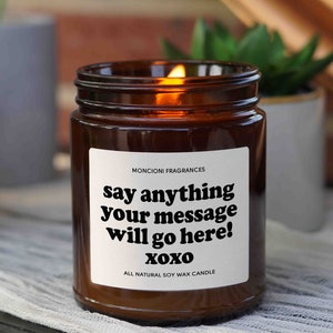 Personalized candle, personalized gift, Personalized wedding gift, custom candles, make your own candles, scented candles, soy candles, xoxo image 1