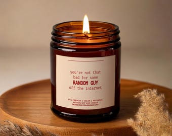 You're Not That Bad For Some Random Guy Off The Internet Scented Soy Candle, Funny Valentine's Day Gift, Romantic Gift for Boyfriend