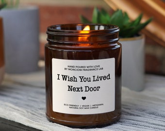 I Wish You Lived Next Door Scented Soy Candle, Best Friend Gift, Present for BFF, Going Away Gifts for Friends Moving