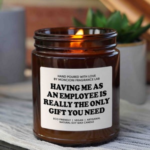 Having Me As An Employee Is Really The Only Gift Candle, Funny Gift for Boss, Gift from Employee for Boss, Office Party Gift, Gag Gift