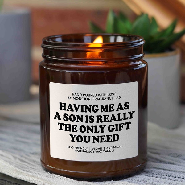 Having Me As A Son Candle, Funny gift for Mom, Mother's Day Gift, Christmas Gift, Gift for Mom, Sarcastic Mom Gift from Son, Xmas Candle