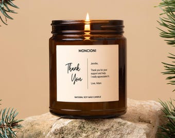Thank You Candle - Personalized Gift - Wedding Thank You, Teacher Appreciation, Nurse Gift, Coworker, Hostess, Gift for Her, Him, Grandma