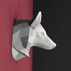 Trofeo LUPO di carta da assemblare // tempo libero creativo // Papercraft // Decorazione // Scultura // Fai da te // idea regalo // Origami