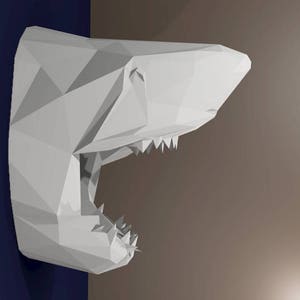Trofeo SHARK di carta da assemblare // tempo libero creativo // Papercraft // Decorazione // Scultura // Fai da te // idea regalo // Origami