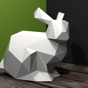 CONIGLIO in formato pdf da assemblare da solo // tempo libero creativo // Papercraft // Decorazione // Scultura // Fai da te // idea regalo // Origami // animale
