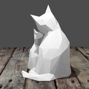 DIY paper CATS // creative leisure // Papercraft // Decoration // Sculpture // DIY // gift idea // Origami // love