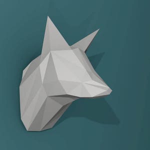 Trofeo FOX in carta da assemblare // tempo libero creativo // Papercraft // Decorazione // Scultura // Fai da te // idea regalo // Origami