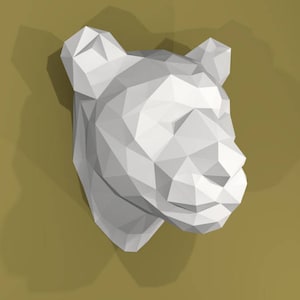 Trofeo LIONNE in carta da assemblare // tempo libero creativo // Papercraft // Decorazione // Scultura // Fai da te // idea regalo / Origami / leone