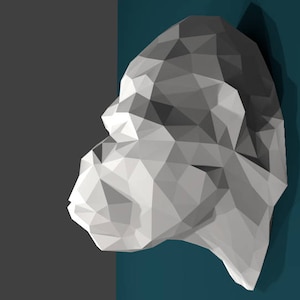 Trofeo GORILLA in carta da assemblare // tempo libero creativo // Papercraft // Decorazione // Scultura / Fai da te / idea regalo / Origami / scimmia