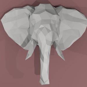 Paper ELEPHANT trophy to assemble yourself // creative leisure // Papercraft // Decoration // Sculpture // DIY // gift idea // Origami
