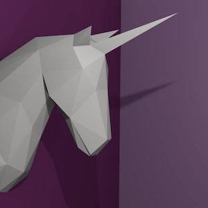 Trofeo UNICORNO in formato pdf da assemblare da solo // tempo libero creativo // Papercraft // Decorazione // Scultura // Fai da te // Idea regalo // Origami