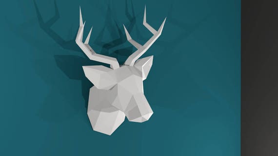 Cerf Trophy In Paper To Assemble Yourself Creative Leisure Etsy Singapore