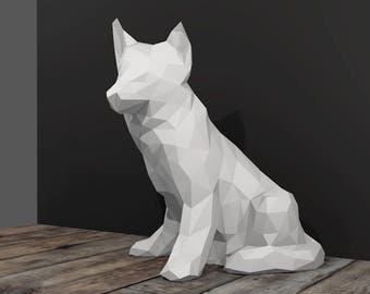 WOLF in pdf-formaat // creatieve vrijetijdsbesteding // Papercraft // Decoratie // Sculptuur // DIY // cadeau-idee // Origami // Puzzel