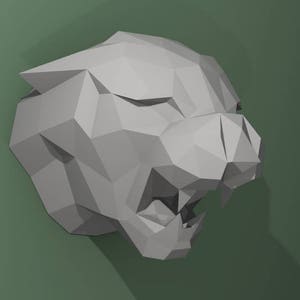 Trofeo TIGRE in formato pdf da assemblare da solo // tempo libero creativo // Papercraft // Decorazione // Scultura // Fai da te // Idea regalo // Origami
