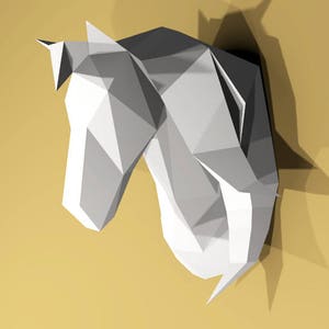 Trofeo CAVALLO in carta da assemblare // tempo libero creativo // Papercraft // Deco // Scultura // Fai da te // idea regalo // Origami // animale