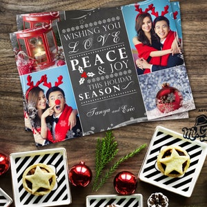 Christmas Card, Christmas Postcard, Printable Holiday Cards, Family Cards, Christmas Card, Holidays, Hanukkah, Christmas, Love, Peace, Cards image 4