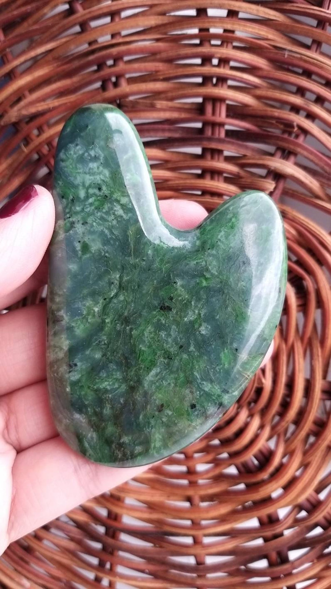Top Quality Green Nephrite Jade Gua Sha Stone Etsy
