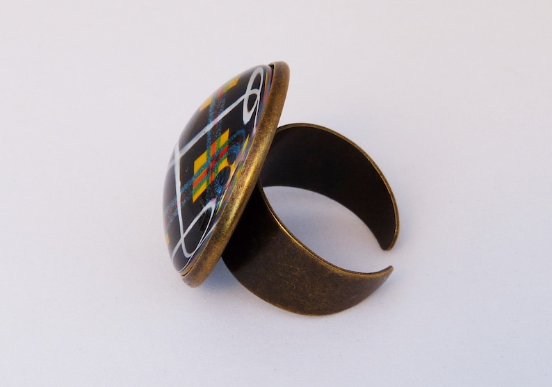 St Piran/'s Day Kernow Hand-painted Cornish Tartan Adjustable Ring Cornwall