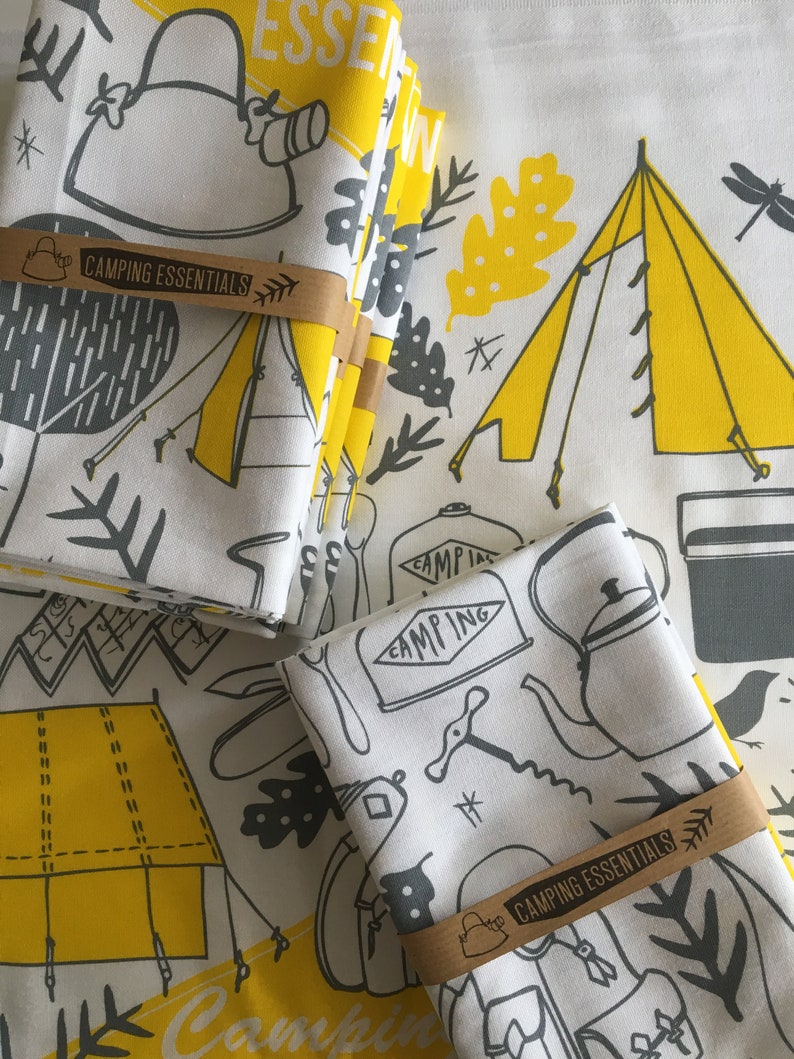 Camping Essentials tea towel Etsy