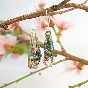 Resin earrings, native Australian dangle earrings, Gift for her nature jewellery