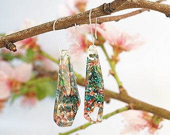 Resin earrings, native Australian dangle earrings, Gift for her nature jewellery