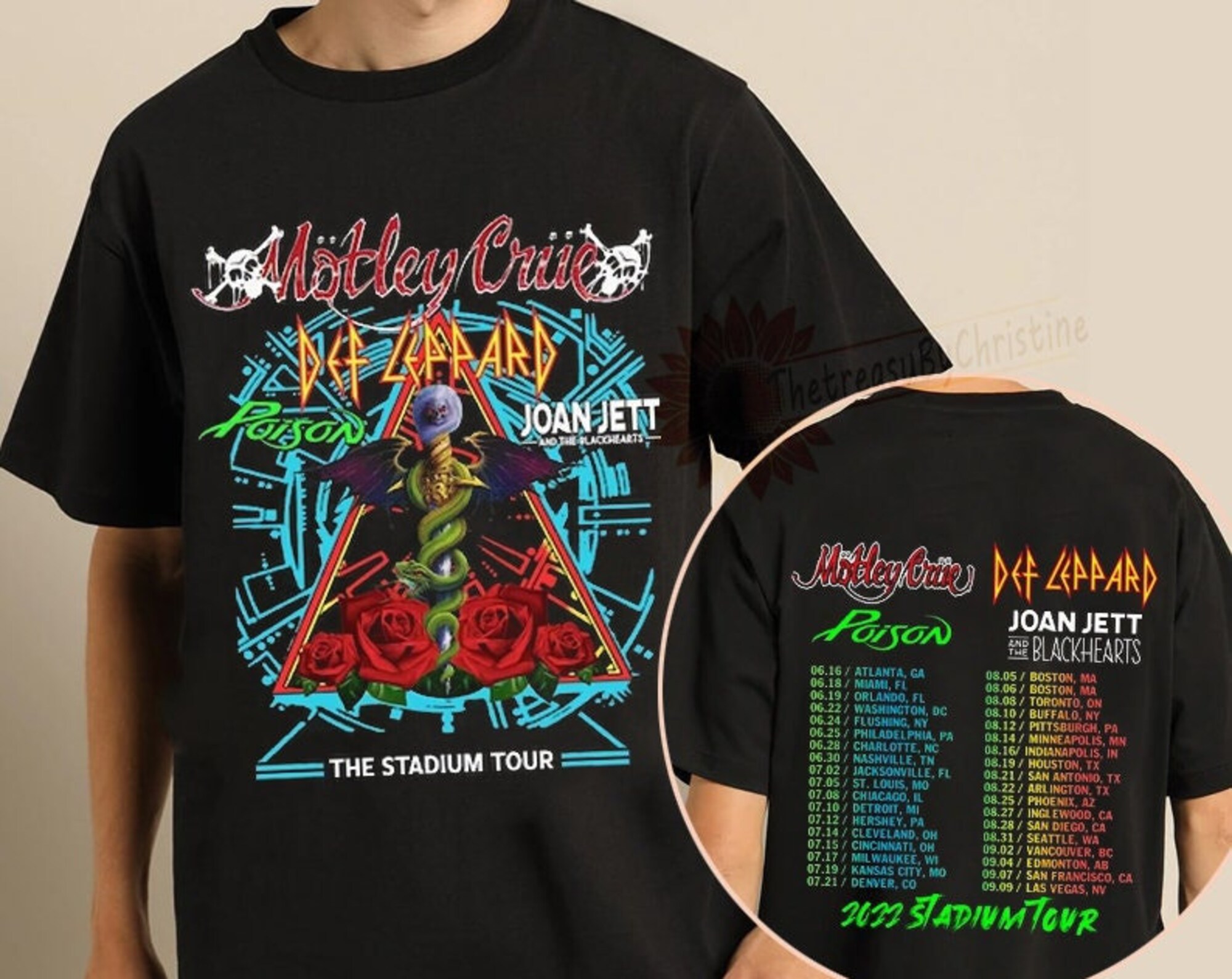 The Stadium Tour Motley Crue Def Leppard Poison Joan Jett & The Blackhearts Shirt