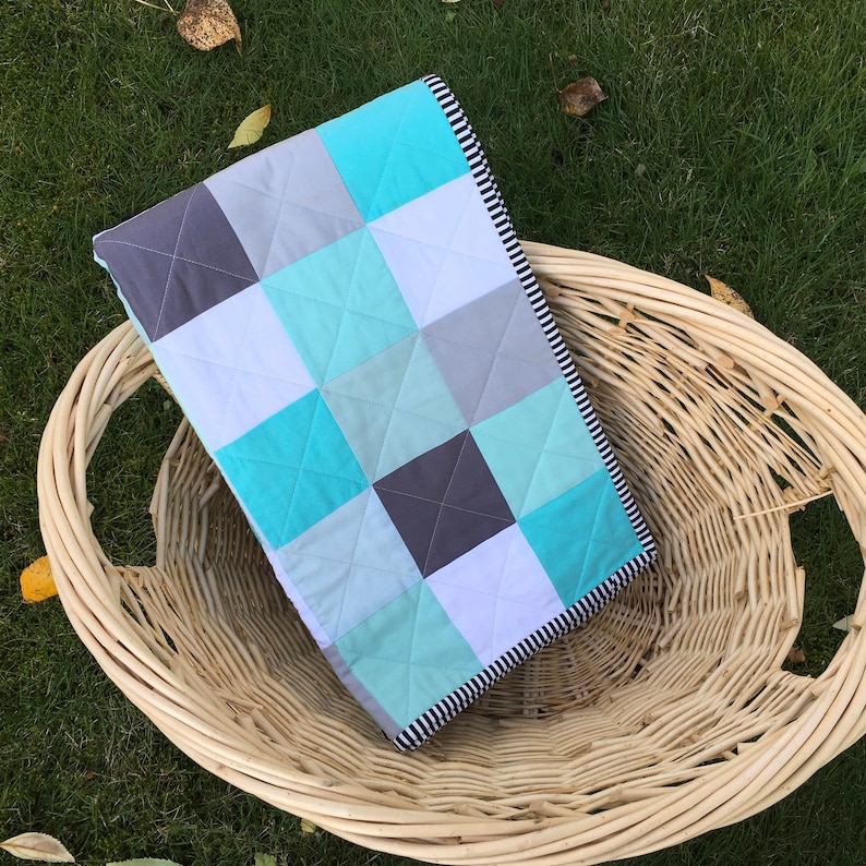 Baby Quilt Modern Baby Quilt Baby Blanket Gender Neutral Etsy