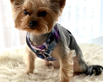 Adjustable dog harness made from cotton fabric, Small dog harness, Cat harness, yorkie dog harness, pet soft harness.