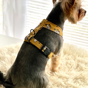 Adjustable dog harness made from cotton fabric, Small dog harness, Cat  harness, yorkie dog harness, pet soft harness.