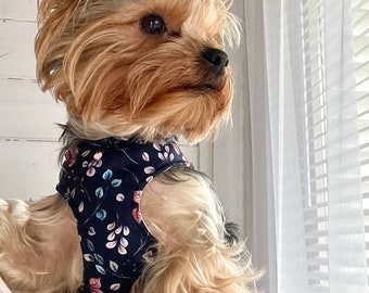 Adjustable dog harness made from cotton fabric, Small dog harness, Cat  harness, yorkie dog harness, pet soft harness.