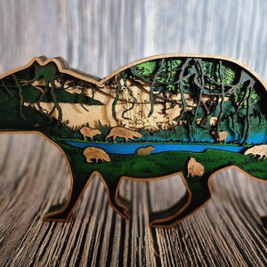 Layered Wood Capybara Art