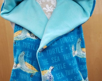 Save the Turtles Hooded Scarf with Pockets