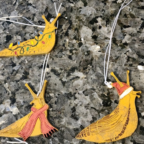 Banana Slug Christmas Ornaments