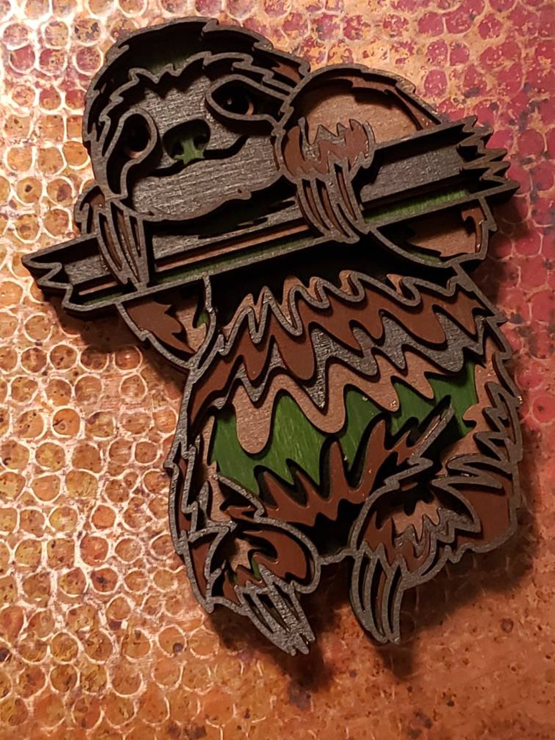 3D Layered Laser Cut Sloth Art Piece - Etsy