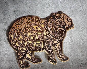 4 Layered Wood Capybara Art