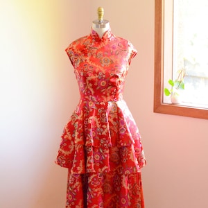 TEA CEREMONY DRESS (layered) | cheongsam, qipao, wedding dress, oriental dress, layered dress, bridesmaid, mother of bride, Chinese dress