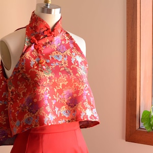 TEA CEREMONY SET | wedding dress, cheongsam, qipao, oriental dress, mother of the bride, bridesmaid dress, cropped top, long skirt