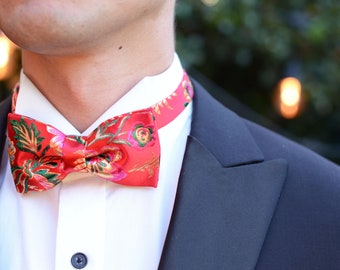 TEA CEREMONY BOW | tea ceremony bow tie, Chinese new year bow tie, Chinese bow tie, groom bow tie, men's bow tie, red bow tie, wedding
