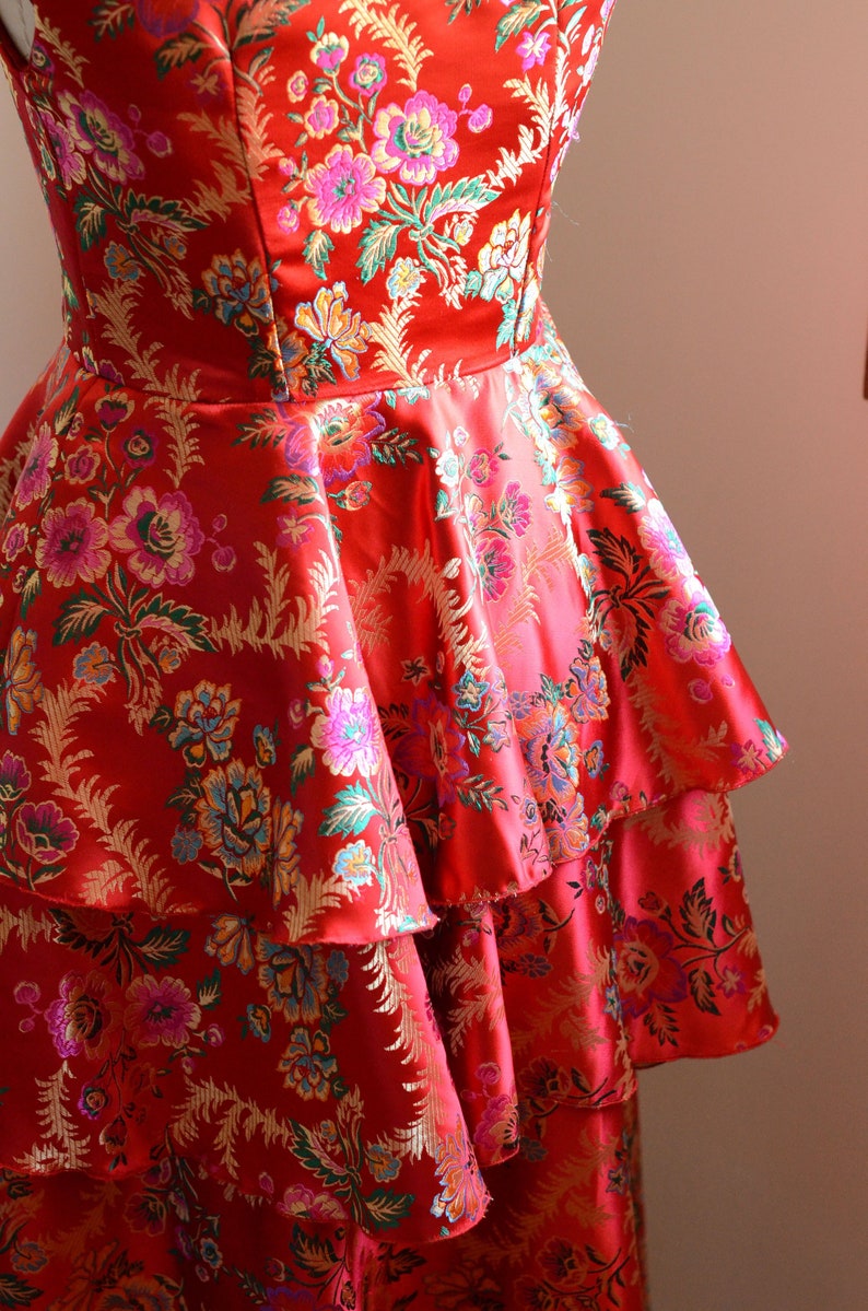 Beads Tassels Mid Modern Tea Cheongsam Qi Pao Dress