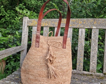 Handmade Raffia Tote Bucket Bag - Etsy Handmade Raffia Tote Bucket Bag - Etsy