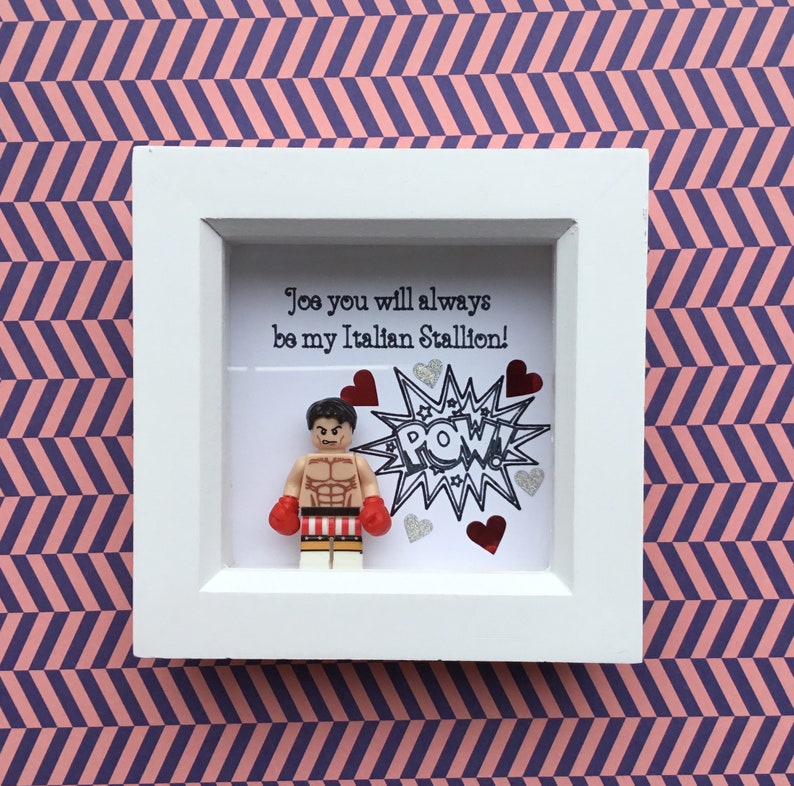 Birthday Gift For Him Custom Minifigure Frame Boyfriend Rocky Husband Personalised