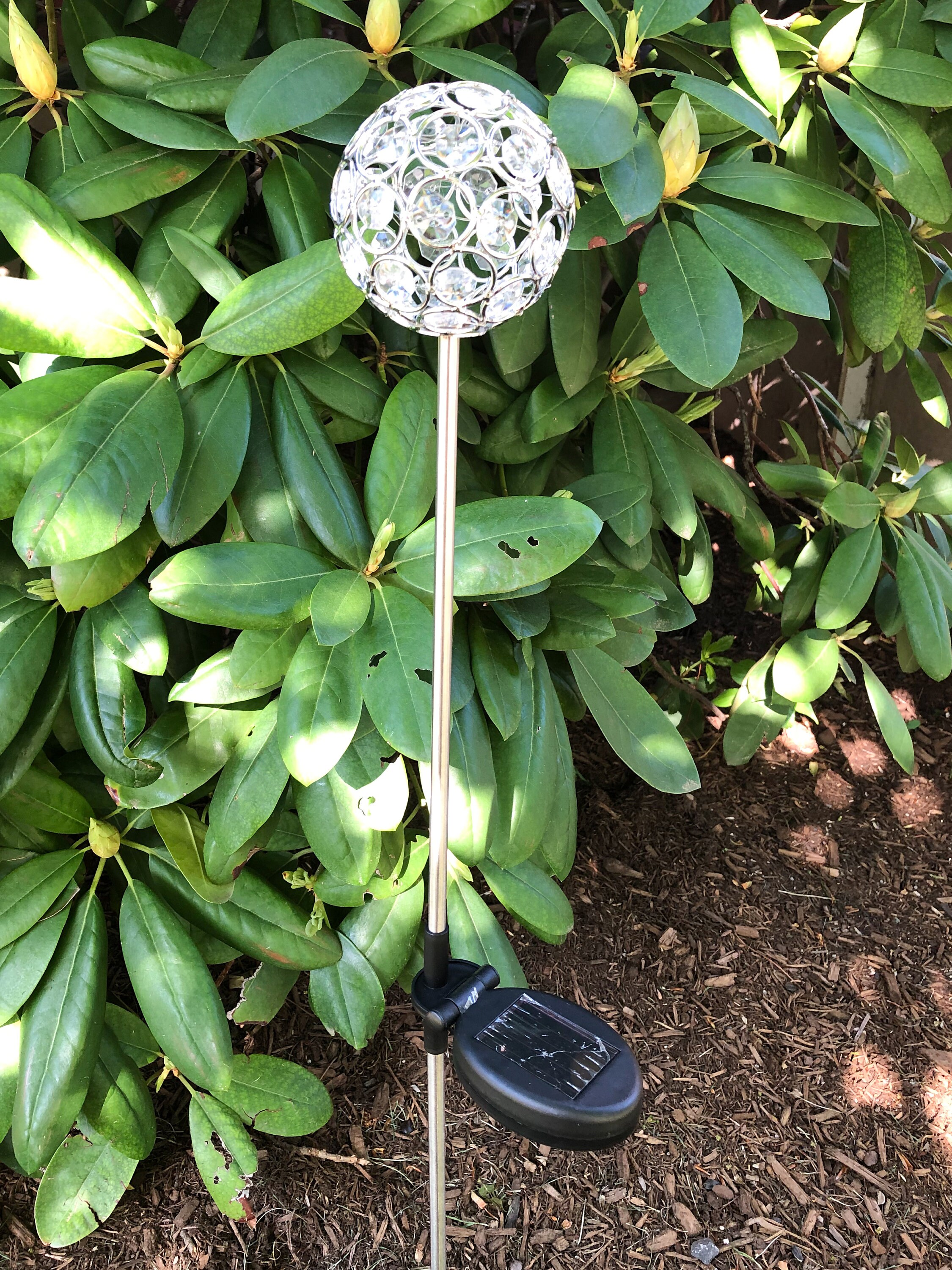Solar powered crystal ball garden art stake decoration outdoor Etsy