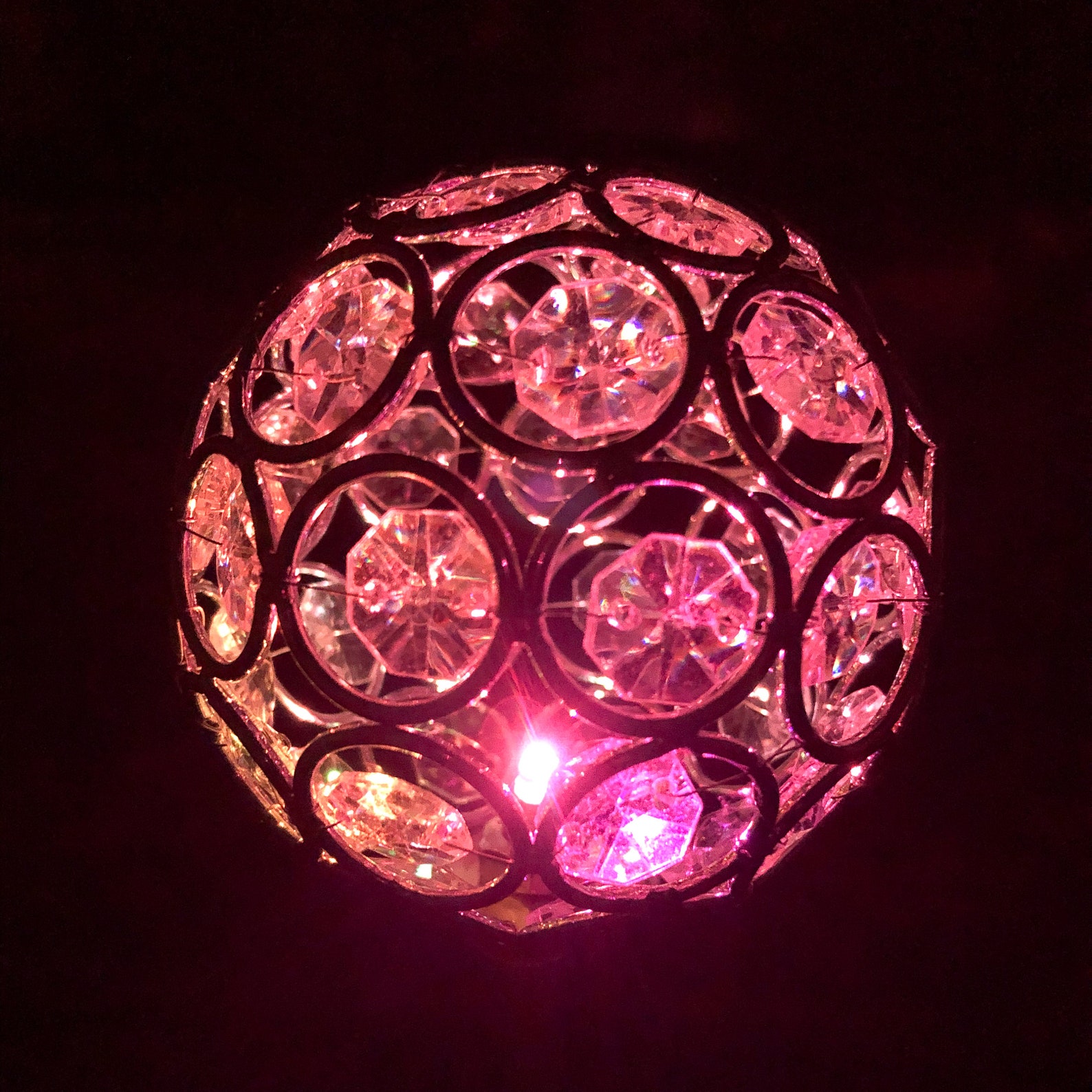 Solar Powered Crystal Ball Garden Art Stake Decoration Outdoor Etsy